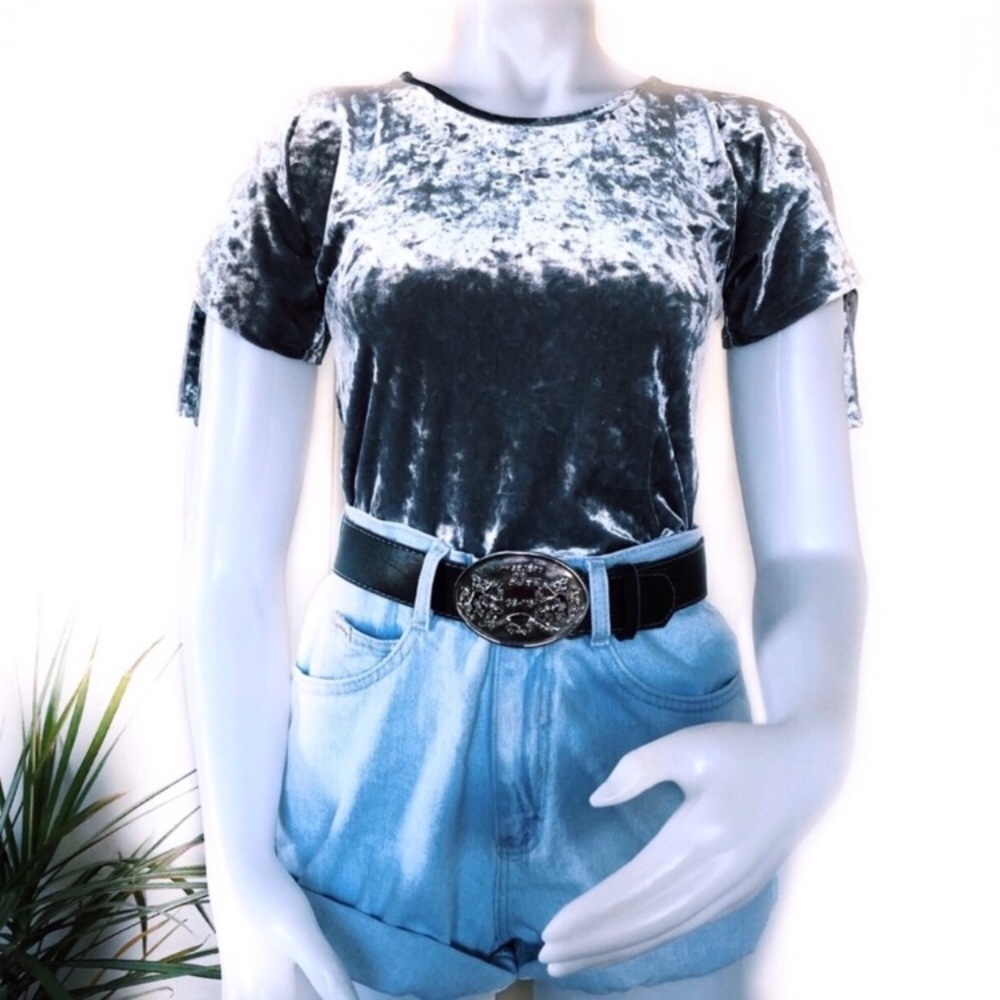 M Children’s Silver Velvet Top
